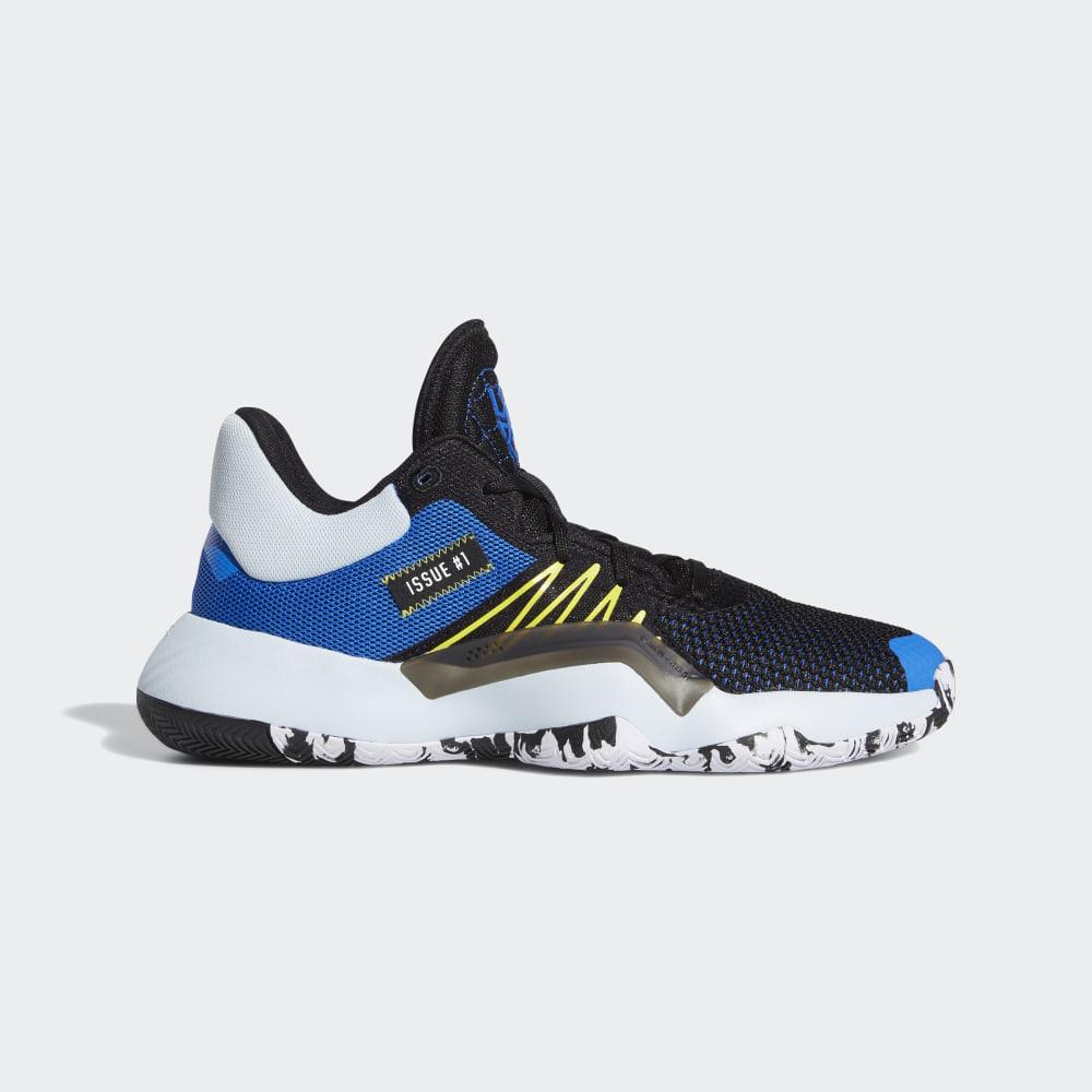 Adidasi Baschet Adidas D.O.N. Issue #1 Barbati Romania - Negrii/Albastri/Galbeni EF9908